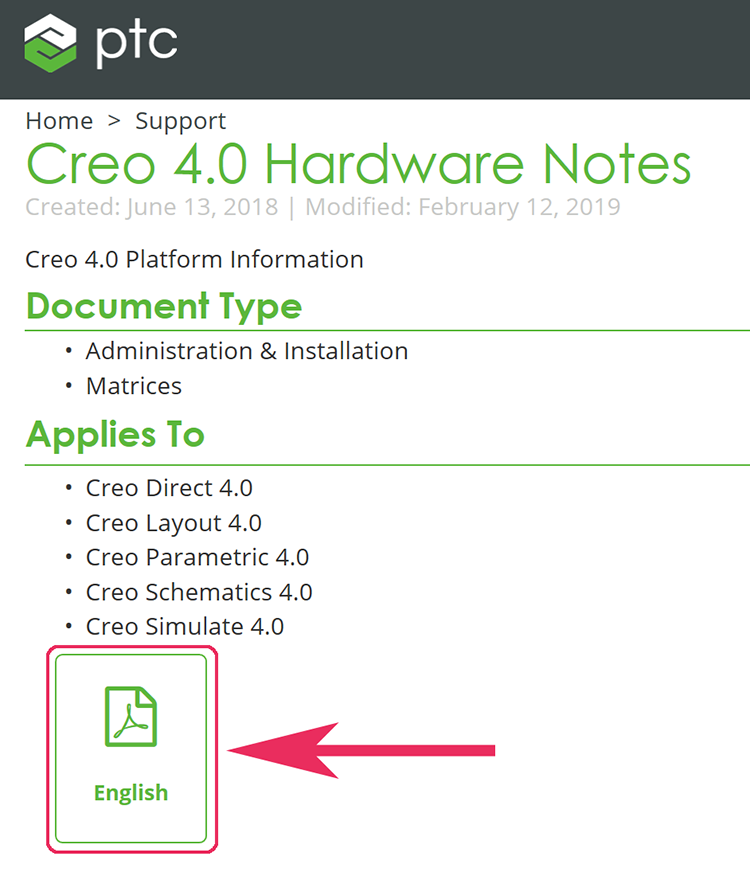 PTC Creo 4.0 Hardware Notes