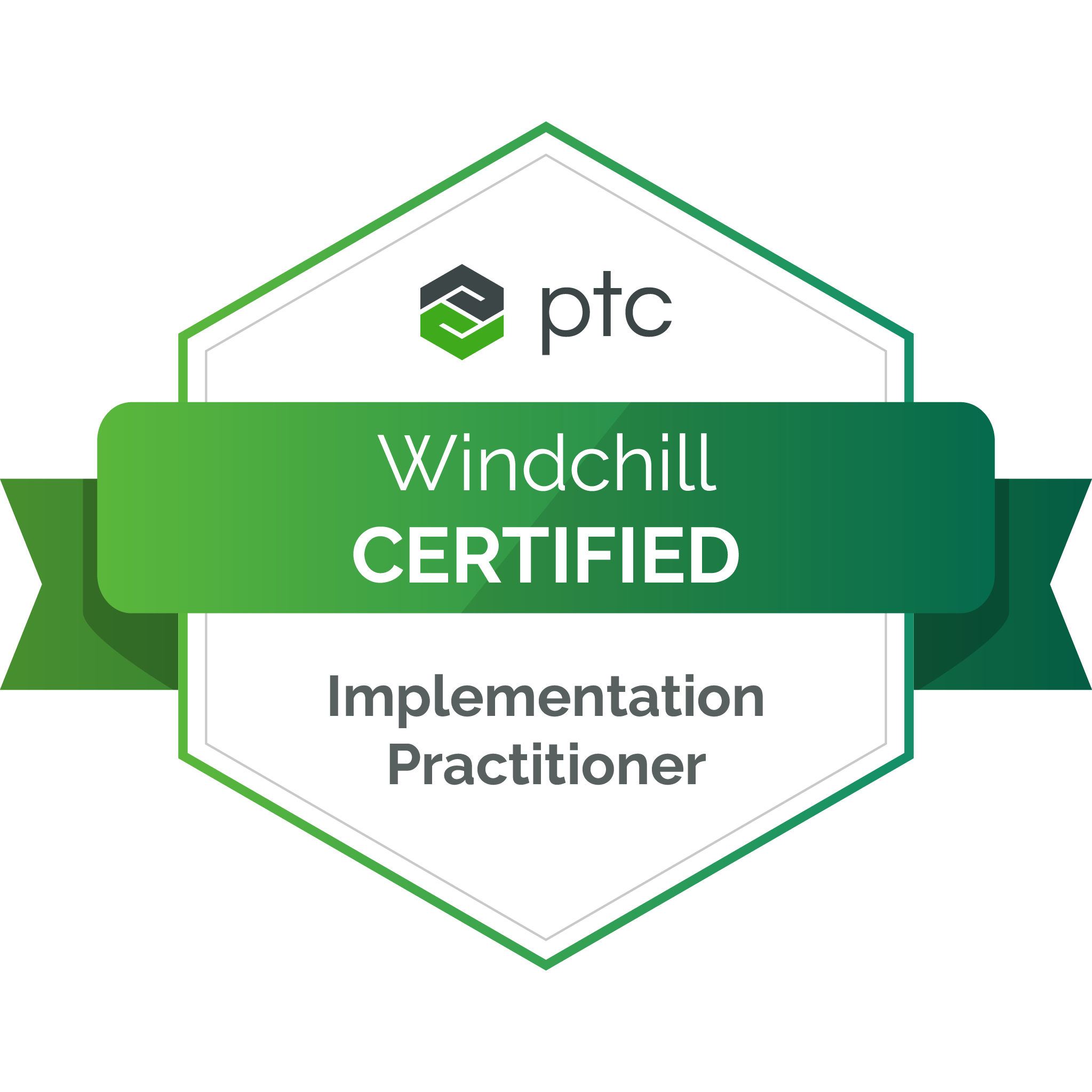 「Windchill Implementation Practitioner（ウィンドチル インプリメンテーション プラクティショナー）」認定バッジ