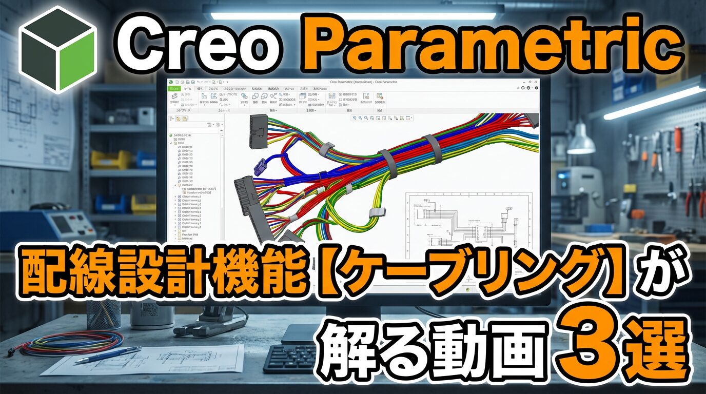 Creo Parametric 配線設計機能「ケーブリング」が解かる動画3選バナー画像